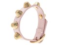 Balenciaga Arena Giant Stud Pink Leather With All-Gold Hardware Bracelet