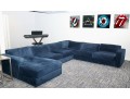 West Elm Luxe Deep Blue Modular 4 Pc Performance Velvet Sectional Sofa 