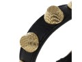 Balenciaga Arena Giant Stud Black Leather With All-Gold Hardware Bracelet