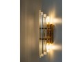 Pair Of Venini Style Murano Glass And Gilt Brass Sconces, 1960s–1970s