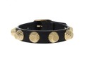 Balenciaga Arena Giant Stud Black Leather With All-Gold Hardware Bracelet