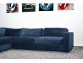 West Elm Luxe Deep Blue Modular 4 Pc Performance Velvet Sectional Sofa 