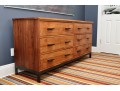 Room & Board  Six-Drawer Dresser In Cherry With Blackened Steel Base