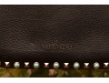 Valentino Garavani Rockstud Black Leather Crossbody Bag  With Turquoise Studs And Embroidered Strap