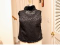 Giorgio Brato Black Fur Vest With Wool Jacquard Interior
