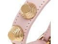 Balenciaga Arena Giant Stud Pink Leather With All-Gold Hardware Bracelet