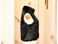 Giorgio Brato Black Fur Vest With Wool Jacquard Interior