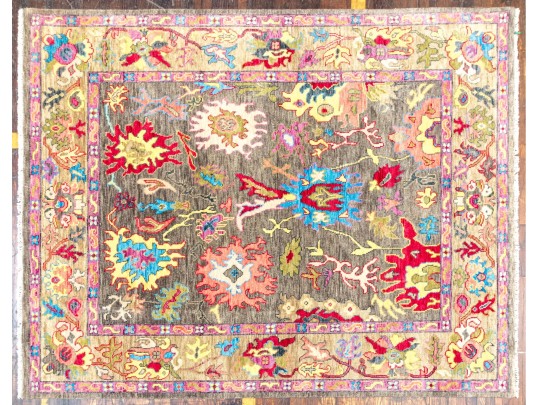 Plush Indian Oushak Hand Knotted Wool Carpet - 8' 1