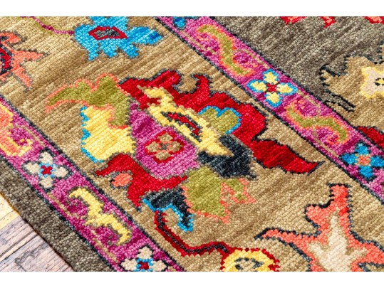 Plush Indian Oushak Hand Knotted Wool Carpet - 8' 1