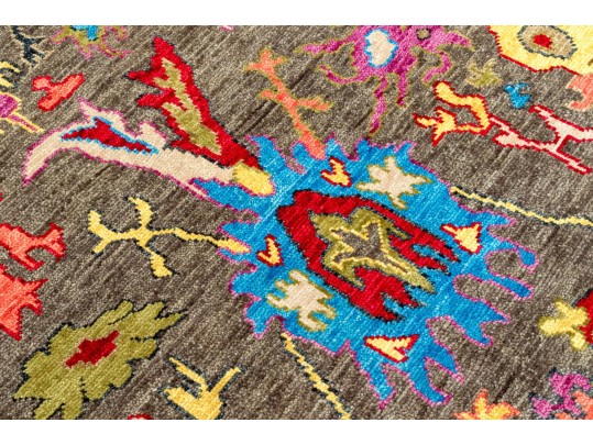 Plush Indian Oushak Hand Knotted Wool Carpet - 8' 1