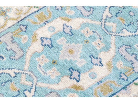 Hand Knotted Wool Indo-Oushak Runner, 12' X 2'-7