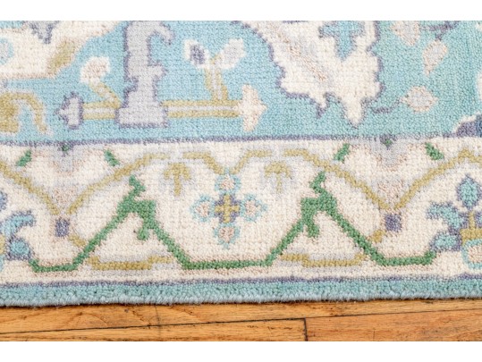 Hand Knotted Wool Indo-Oushak Runner, 12' X 2'-7