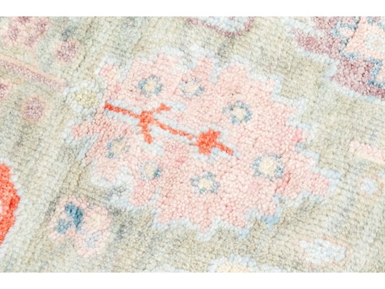 Hand Knotted Wool Oushak Runner, 7’-11