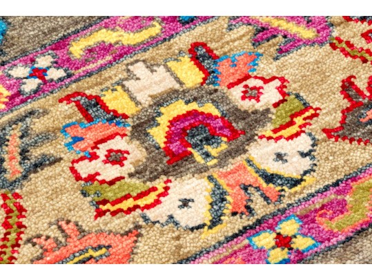 Plush Indian Oushak Hand Knotted Wool Carpet - 8' 1