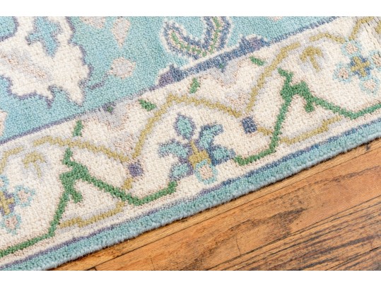 Hand Knotted Wool Indo-Oushak Runner, 12' X 2'-7