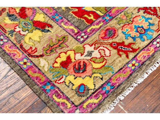 Plush Indian Oushak Hand Knotted Wool Carpet - 8' 1