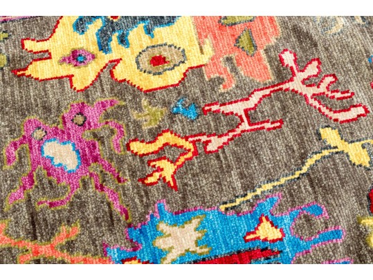 Plush Indian Oushak Hand Knotted Wool Carpet - 8' 1