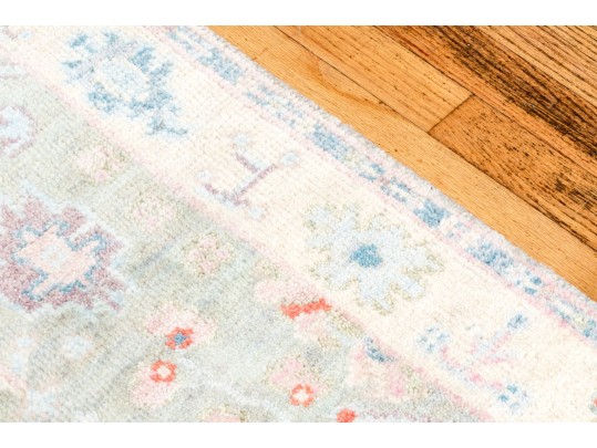 Hand Knotted Wool Oushak Runner, 7’-11