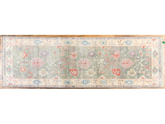 Hand Knotted Wool Oushak Runner, 7’-11