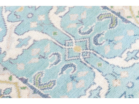 Hand Knotted Wool Indo-Oushak Runner, 12' X 2'-7