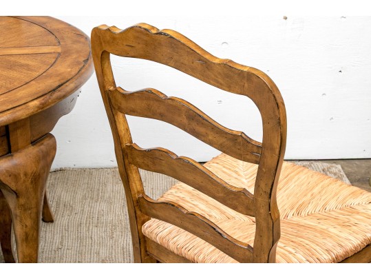 Country Chic Ladder Back Chairs With Extension Dining Table