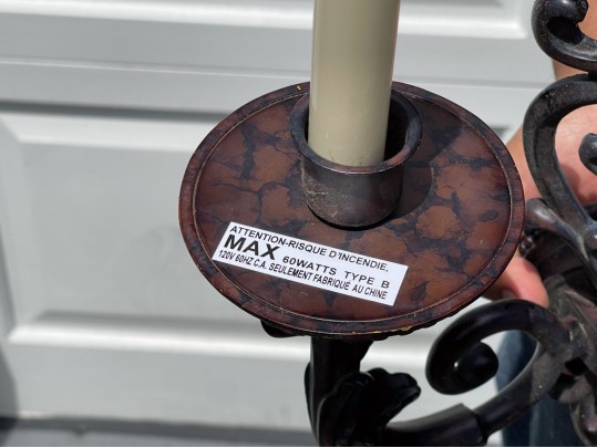 Pair Of Cast Iron Two Light Electrified Wall Sconces