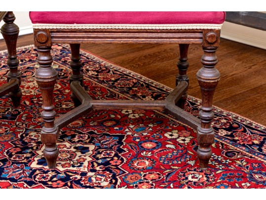 Pair Of Antique Maple Custom Upholstered Side Chairs