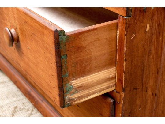19th Century Stained Pine Blanket Chest