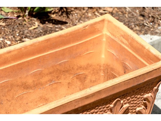 888Only One - Recatalog And Photo****Pair Of Cast Terracotta Ceramic Garden Planters