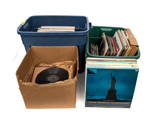 Three Boxes Of 210 Estate Records, 33's, 45's And 78's!