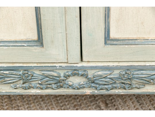 Pair Baker Paint Decorated Side Tables For Upcycle