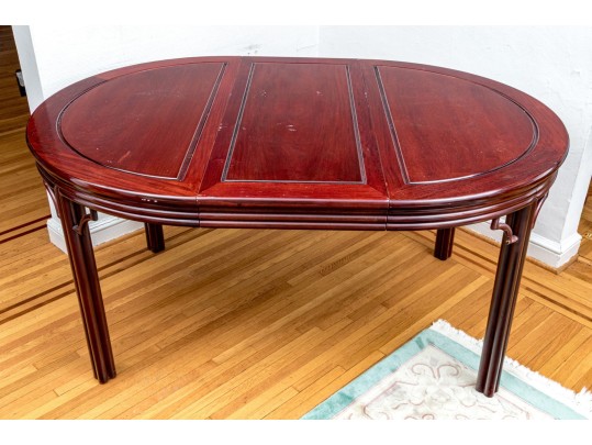 Vintage Rosewood Oval Dining Table With Two Extension Leaves