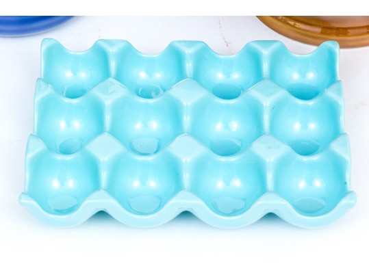 Collection Of Three Stoneware Pieces, Including And Egg Holder