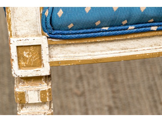 Pair Of Vintage Neoclassical Style Paint Decorated Armchairs 