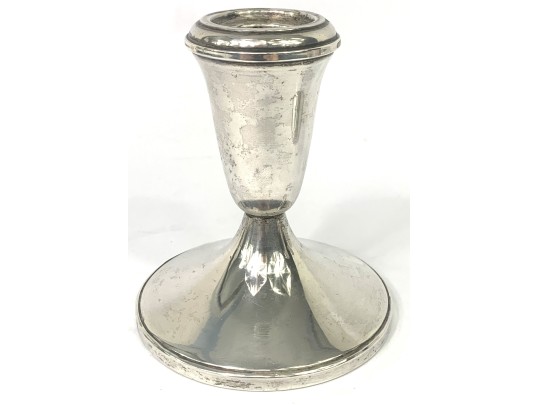 Collection Of Weighted Sterling Silver Candleholders, Compote & Bud Vase