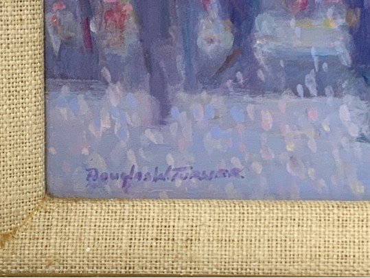 Douglas W. Turner (Mass., B 1941 -) Oil On Panel Winter City Scene