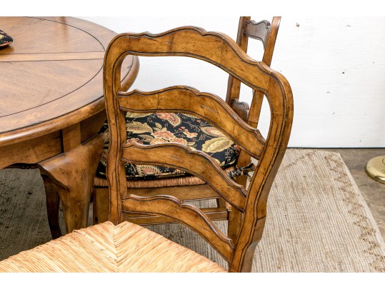 Country Chic Ladder Back Chairs With Extension Dining Table