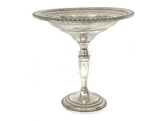 Collection Of Weighted Sterling Silver Candleholders, Compote & Bud Vase