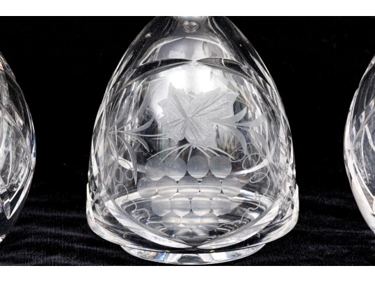 Collection Of Five Vintage Cut Crystal Decanters
