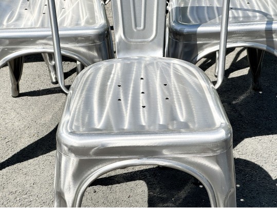 Set Of Six Lumisource Industrial Stacking Dining Chairs