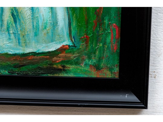 Miriam Granick Boretz (Ukranian/American, 1903-2005) Oil On Artist Board, Lady With Flowers