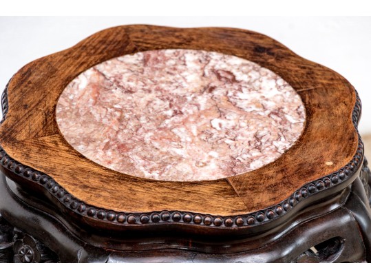 Pair Of Chinese Marble Top Stands