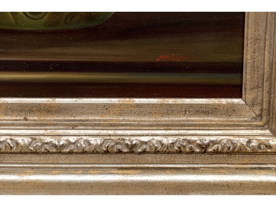 Miechell Signed, Oil On Canvas, Still Life With Three Vases