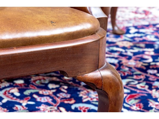 Set Of Six Mahogany Queen Ann Style Dining Chairs