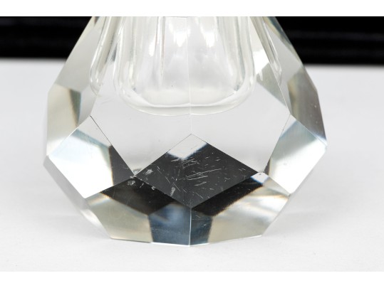 Two Facted Cut Crystal Taper Candle Holders