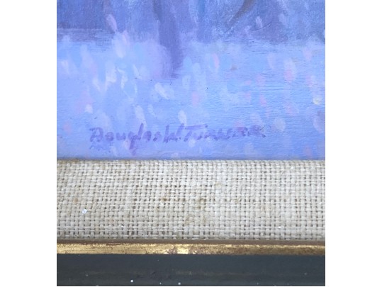 Douglas W. Turner (Mass., B 1941 -) Oil On Panel Winter City Scene