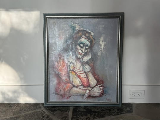 Armand Lourenco (French, 1925-2004) Oil On Canvas, Clown And Puppet