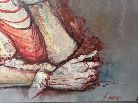 Armand Lourenco (French, 1925-2004) Oil On Canvas, Clown And Puppet