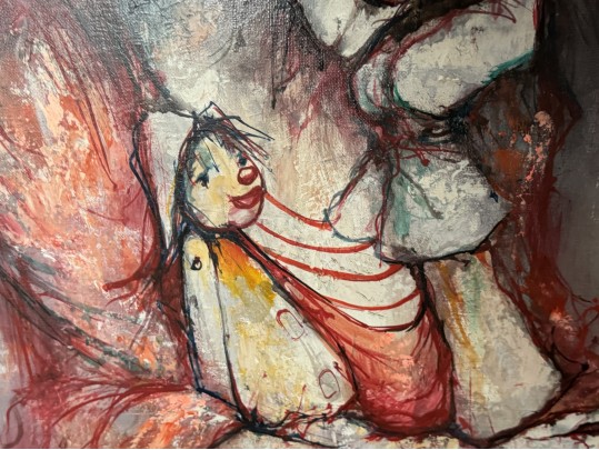 Armand Lourenco (French, 1925-2004) Oil On Canvas, Clown And Puppet