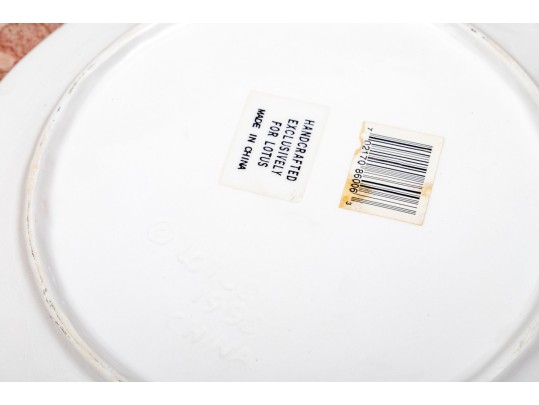 Festive Sixteen Piece Chinese Lotus Ceramic Serving Wares, Ca. 1995